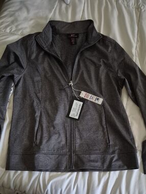 Liz Claiborne Gray Full-Zip Jacket